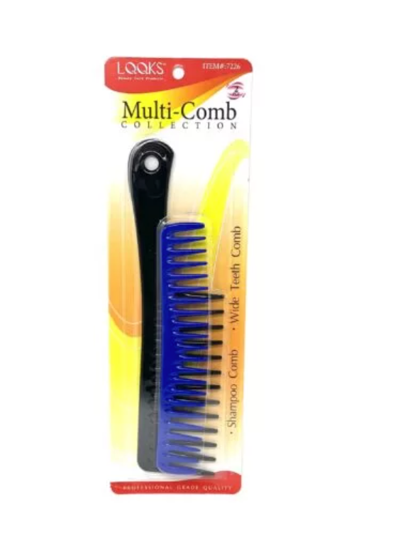 Looks Shampoo Comb & Wide Teeth Comb set 7226