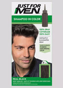 Just For Men Shampoo-In Color Gray Hair Coloring for Men H55 Real Black 1.11 oz