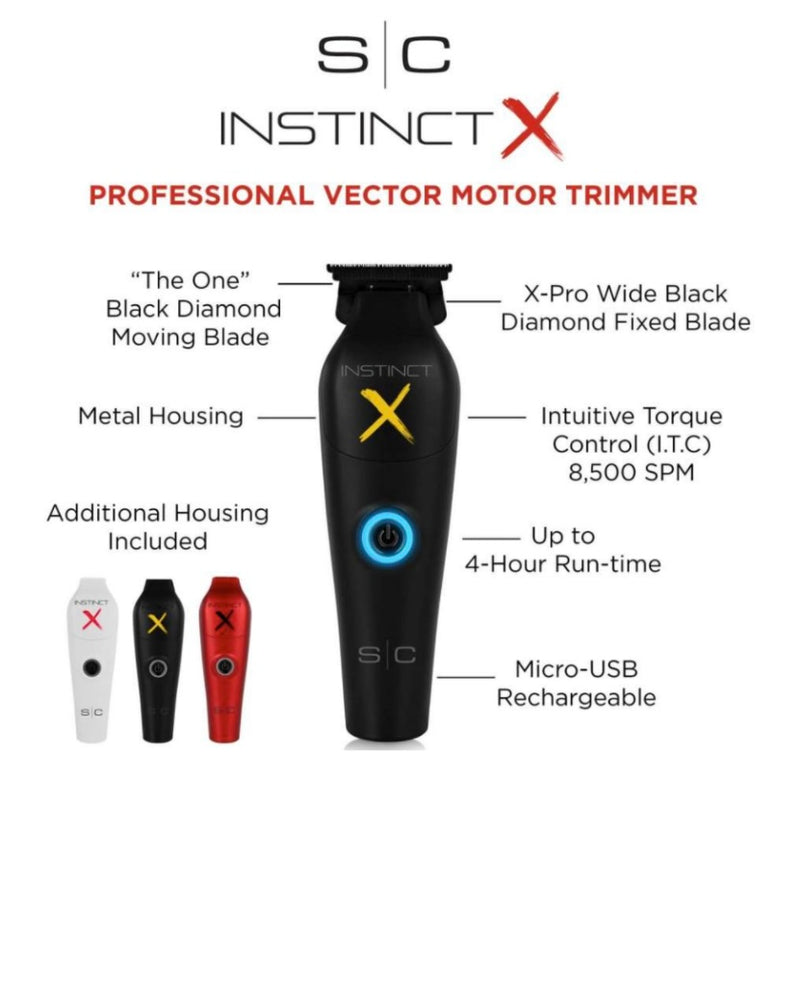 Stylecraft s|c instinct x metal edition trimmer – professional cordless hair trimmer with in2 vector motor sc411m