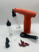 cestomen Clog-Free Airbrush Gun – Cordless Rechargeable Spray Gun for Hair Semi-Permanent Dye, Enhancements & Dye Application – Adjustable Pressure, No-Clog Technology, Barbers orange