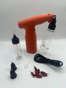 cestomen Clog-Free Airbrush Gun – Cordless Rechargeable Spray Gun for Hair Semi-Permanent Dye, Enhancements & Dye Application – Adjustable Pressure, No-Clog Technology, Barbers orange