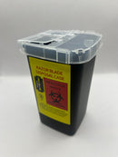Razor blades disposal sharps container black