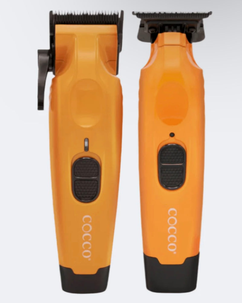 Cocco Hair Pro Hyper Veloce Clipper and Trimmer COMBO By IBS- Orange