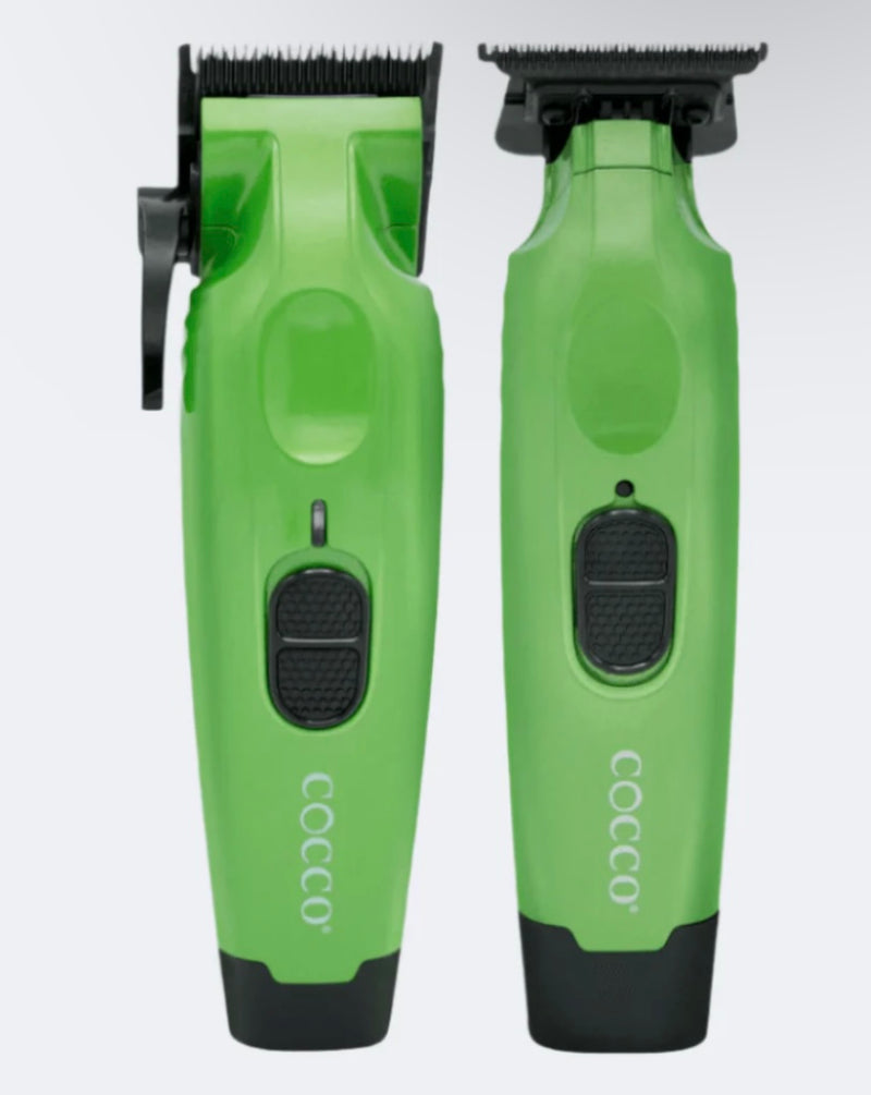 Cocco Hair Pro Hyper Veloce Clipper and Trimmer COMBO By IBS- Green