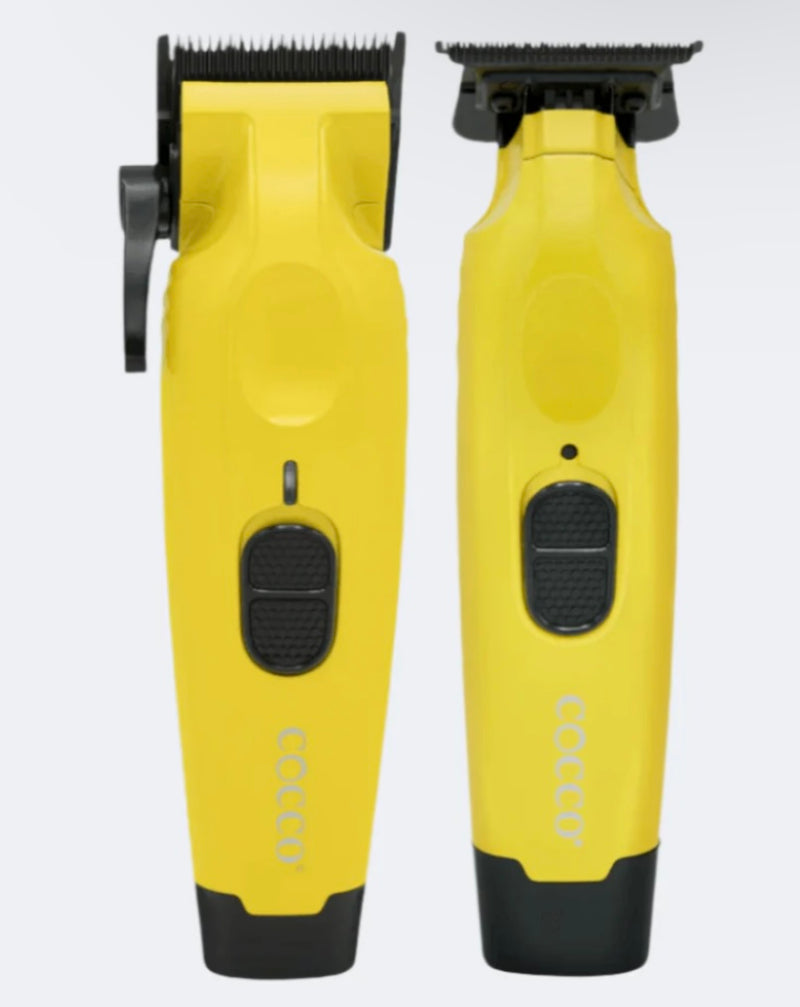 Cocco Hair Pro Hyper Veloce Clipper and Trimmer COMBO By IBS- Yellow