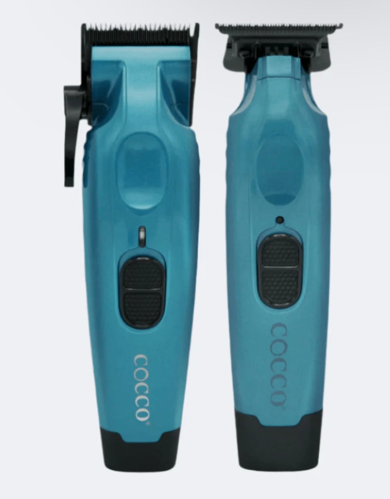 Cocco Hair Pro Hyper Veloce Clipper and Trimmer COMBO By IBS- Dark Teal