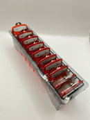 red Clear Clipper premium guards set with metal clip – fits wahl and babyliss (1-8, 0.5, 1.5) Tray included