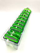 Green Clear Clipper premium guards set with metal clip – fits wahl and babyliss (1-8, 0.5, 1.5) Tray included