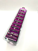 purple Clear Clipper premium guards set with metal clip – fits wahl and babyliss (1-8, 0.5, 1.5) Tray included