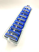 blue Clear Clipper premium guards set with metal clip – fits wahl and babyliss (1-8, 0.5, 1.5) Tray included