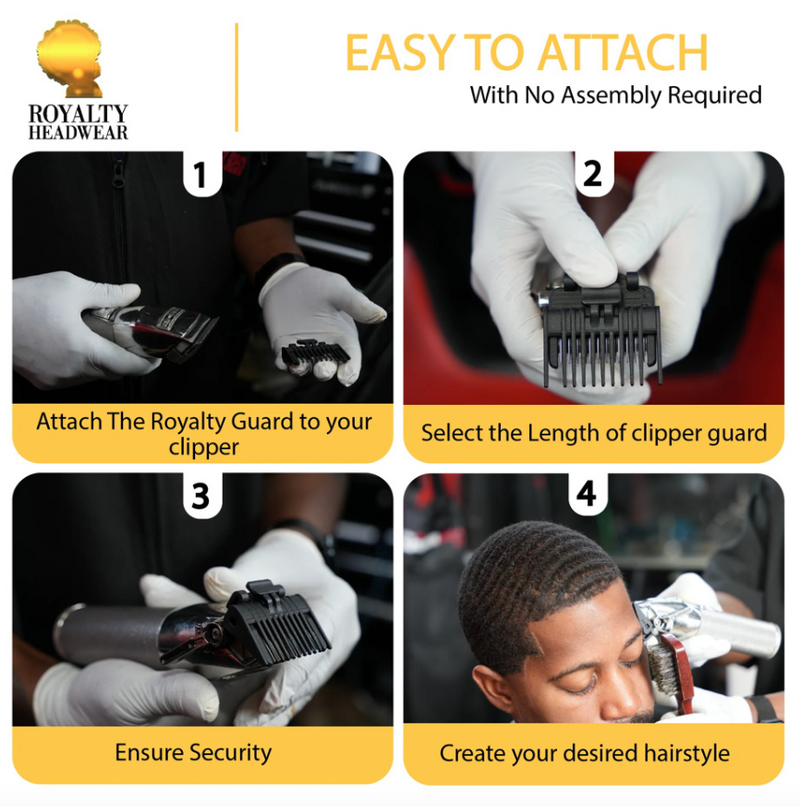 THE ROYALTY GUARD : 3 IN 1 ADJUSTABLE CLIPPER GUARD (1.5MM, 3MM, 4.8MM) = (1/2, 1, 1-1/2)