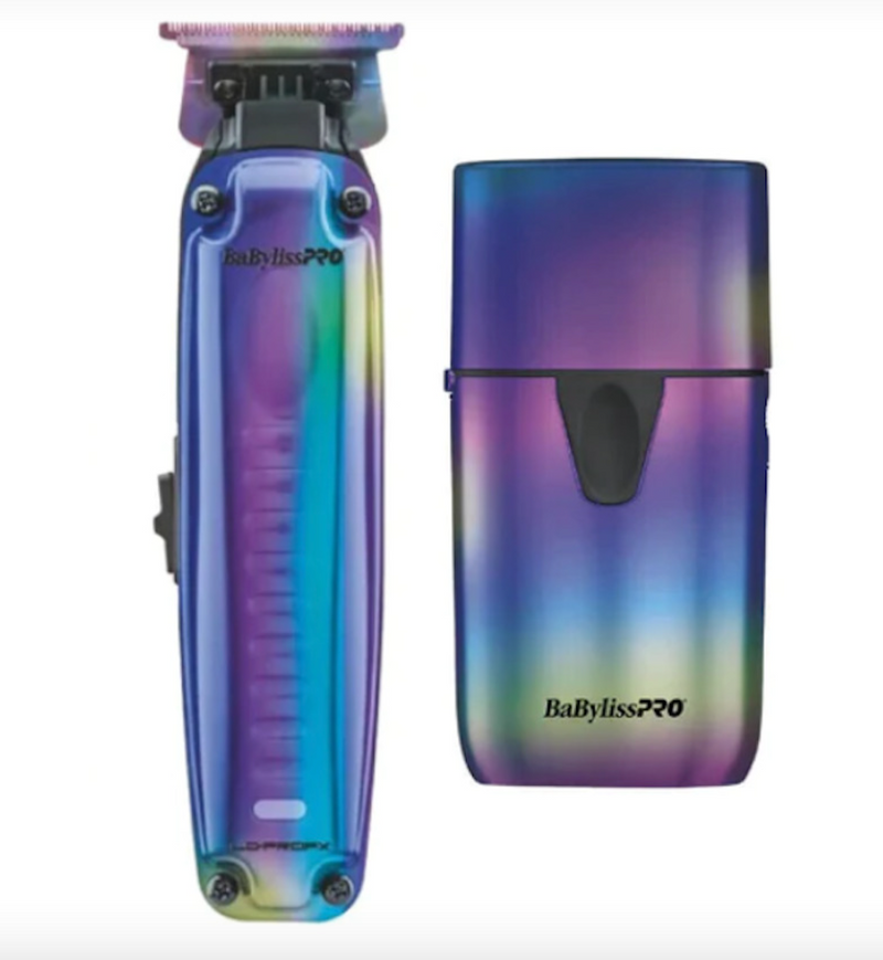 BABYLISSPRO 3pcs LO-PROFX LIMITED EDITION IRIDESCENT HIGH-PERFORMANCE CORDLESS LOW-PROFILE COMBO -  TRIMMER #FX726RB, UV SHAVER SINGLE #FXLFS1RB