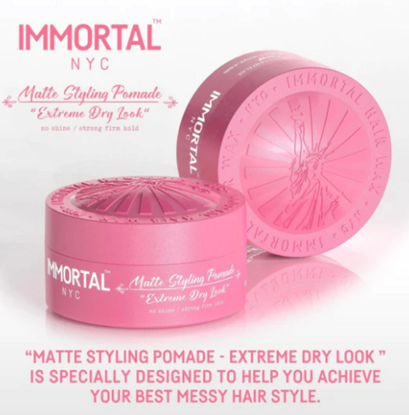 Immortal NYC ”Extreme Dry Look” Matte Styling Pomade – Pink