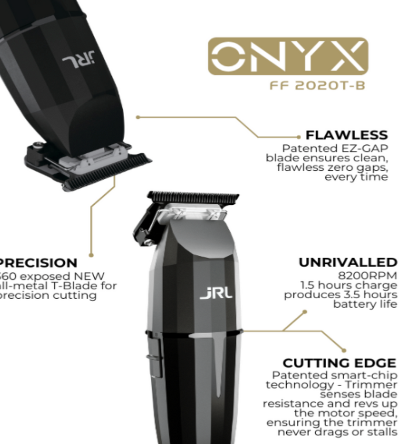 JRL PROFESSIONAL FRESH FADE ONYX 2020C-B & 2020T-B CORDLESS COMBO