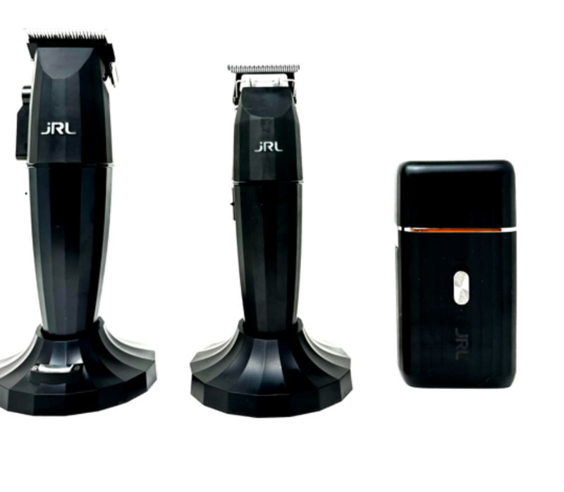 JRL PROFESSIONAL 3PC FRESH FADE ONYX COMBO BY IBS 2020C-B, 2020T-B, SF PRO-SHAVER CORDLESS COMBO