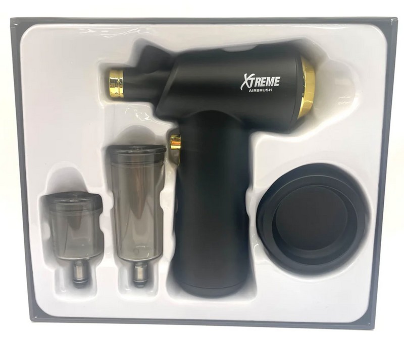 XTREME Airbrush System Cordless Compressor with extension cups, Hair Enhancer for Beard & Lineup-Hair and Beard Applicator for Barber, salon, home use Electric