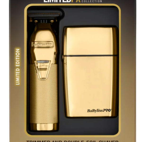 BaByliss PRO LimitedFX Gold Trimmer & Double Foil Shaver – FXLFS1G