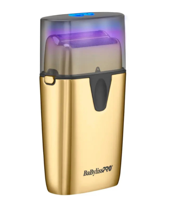 BaBylissPRO UV-Disinfecting Gold Double-Foil Shaver- kills 99.9% of bacteria – FXLFS2G