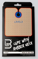 L3VEL3™ professional rubber neck cutting cape – Beige / Red trim 