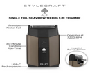 StyleCraft Ace Single Foil Shaver with built-in Trimmer