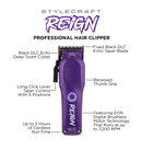 StyleCraft Reign EON Digital Brushless Motor Cordless Clipper - Purple (SC620P)