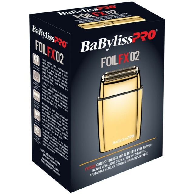 BaBylissPro Cordless Metal Double Foil Gold Shaver FXFS2G