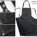 BarberGeeks luxury life barber apron - black & gold stitches