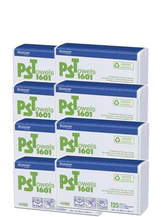 Graham PST Towels 1601 white smooth finish- 1000 2 Ply Towels 8 pack