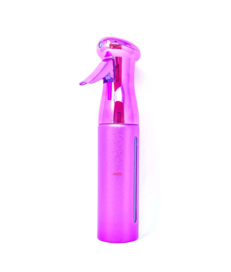 Pink chrome continuous spray mist bottle 10oz