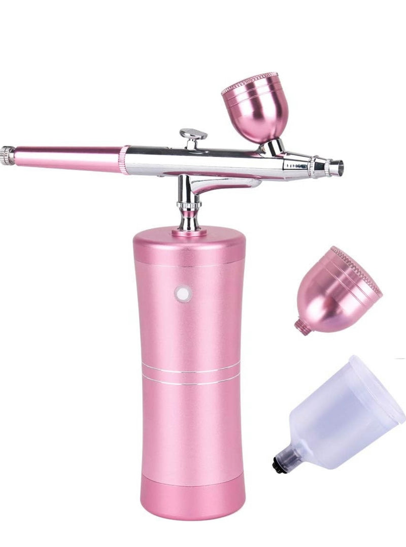 Cordless Airbrush System Compressor with additional Capacity Cups – pink
