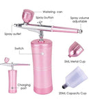 Cordless Airbrush System Compressor with additional Capacity Cups – pink