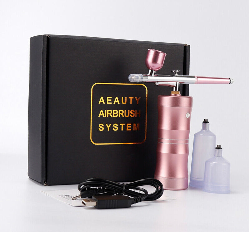 Cordless Airbrush System Compressor with additional Capacity Cups – pink