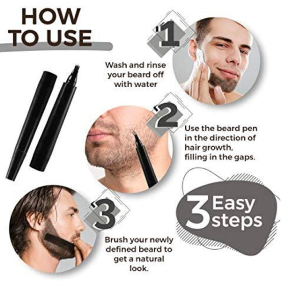 Beard Pencil Filler with Micro Fork Tips- 2 colors available 