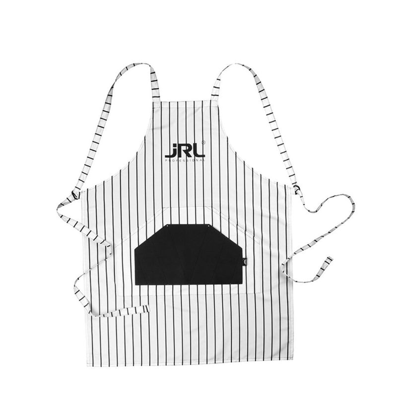 JRL Professional Barber Apron white with Black Pin Strips