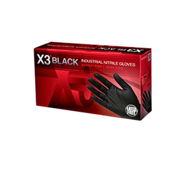 X3 Black Nitrile gloves 100 - by ammex