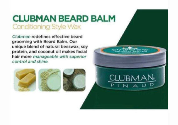 Clubman Pinaud Beard Balm Conditioning Style Wax 2 oz