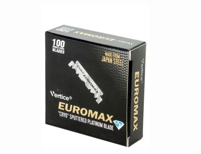 EUROMAX ”Cryo” Sputtered Platinum Blade 100 single Edge blades – PRE CUT