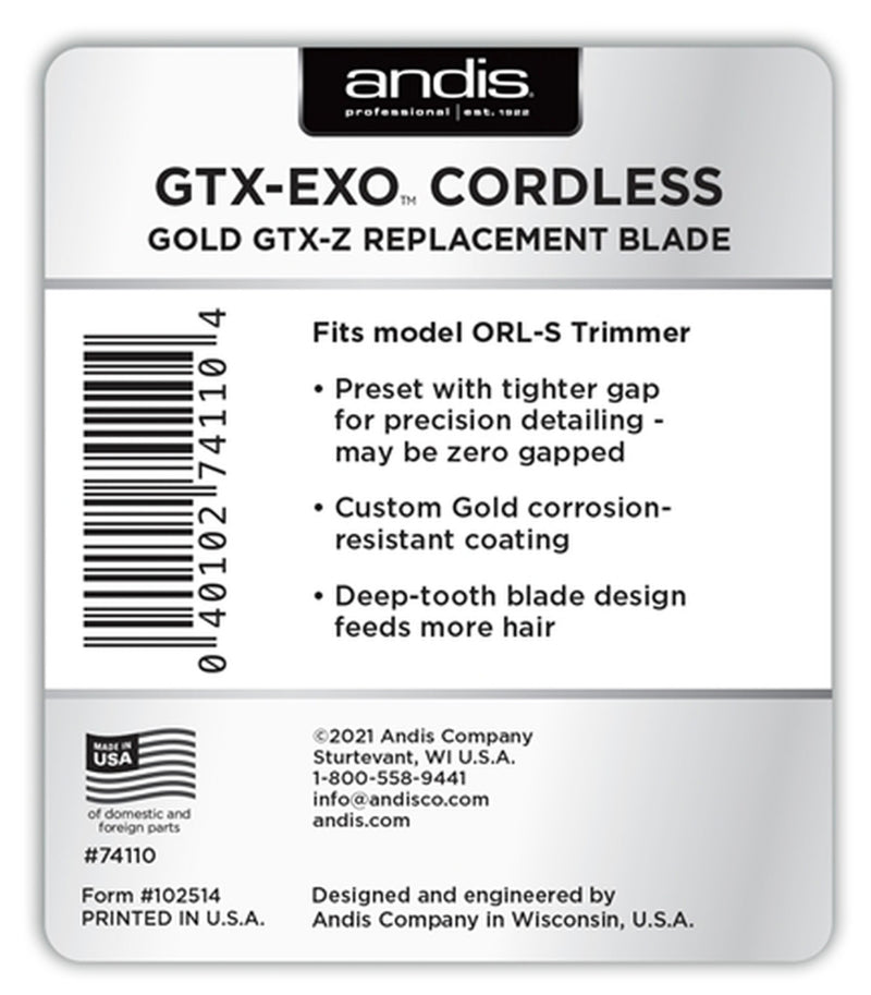 Andis GTX-EXO Cordless Gold GTX-Z Replacement Blade Deep Tooth
