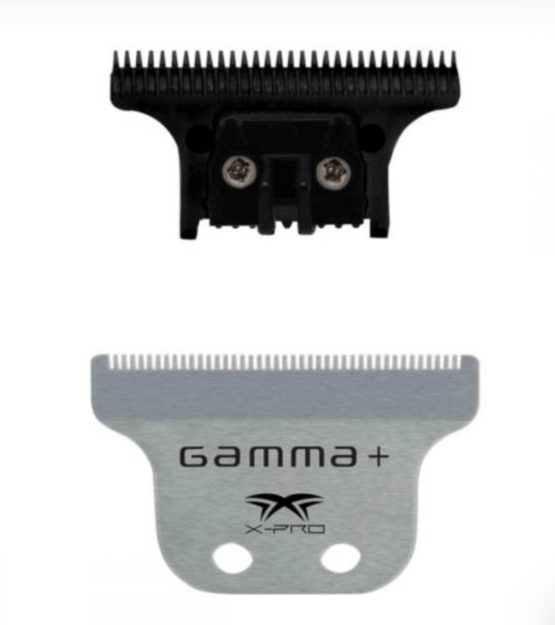 Gamma+ Fixed Classic Stainless Steel X-Pro Wide Hair Trimmer Blade with Black Diamond Carbon DLC – “The One Cutter Set” SC530SB