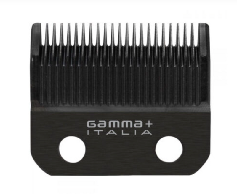 Gamma + italia  REPLACEMENT FIXED BLACK DIAMOND CARBON DLC TAPER CLIPPER BLADE WITH GOLD MOVING TITANIUM DEEP TOOTH CUTTER SET