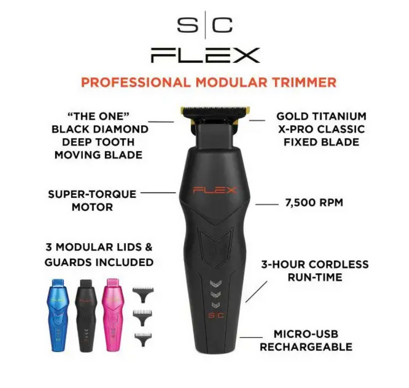 StyleCraft S|C PROFESSIONAL MODULAR SUPER-TORQUE MOTOR FLEX CORDLESS HAIR TRIMMER