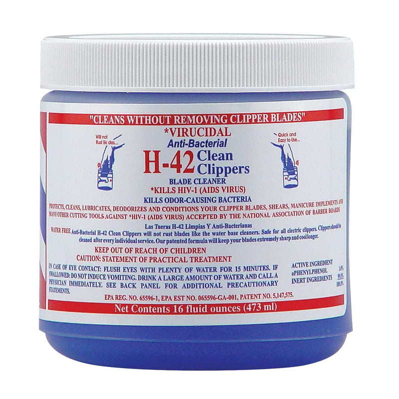 H42 Clipper Cleaner 16oz Jar Virucidal Anti-bacterial