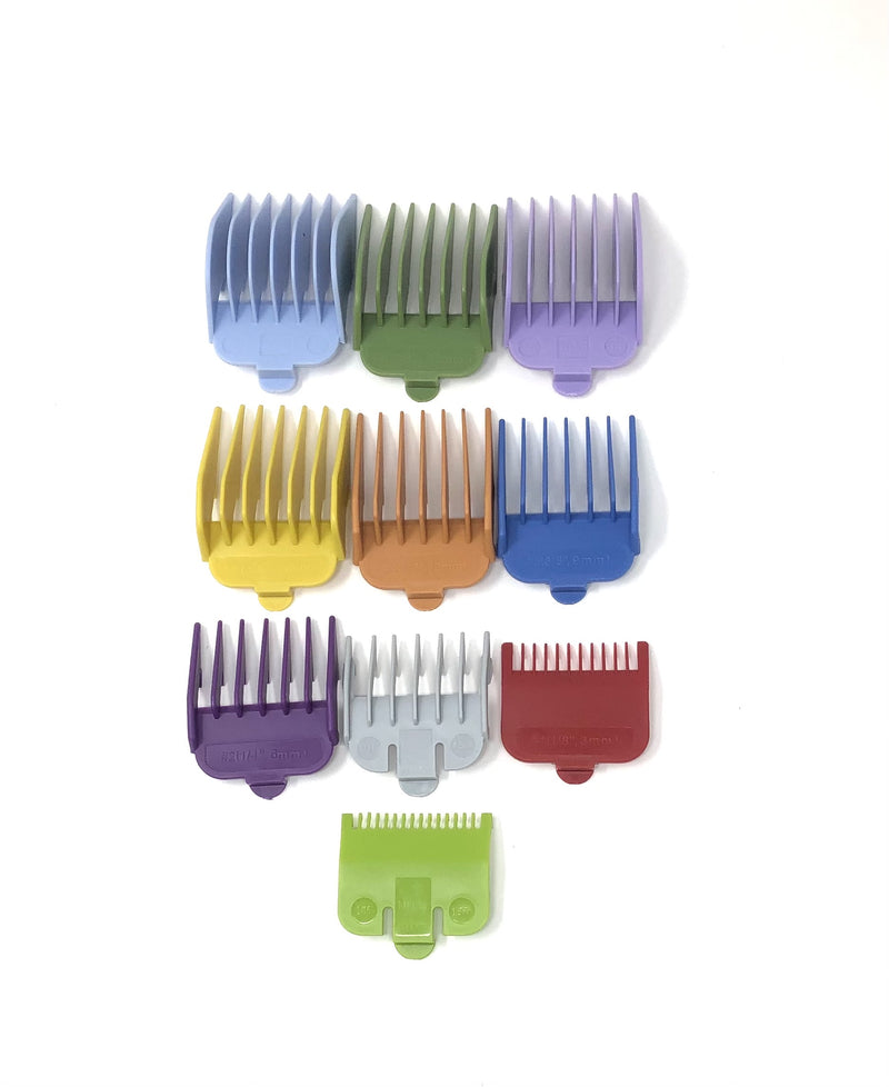 Colored Plastic Clipper guard set – fits wahl and babyliss 1-8, 0.5, 1.5