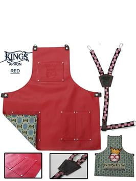 BarberGeeks Xl King’s Red Apron With Y-Strap.